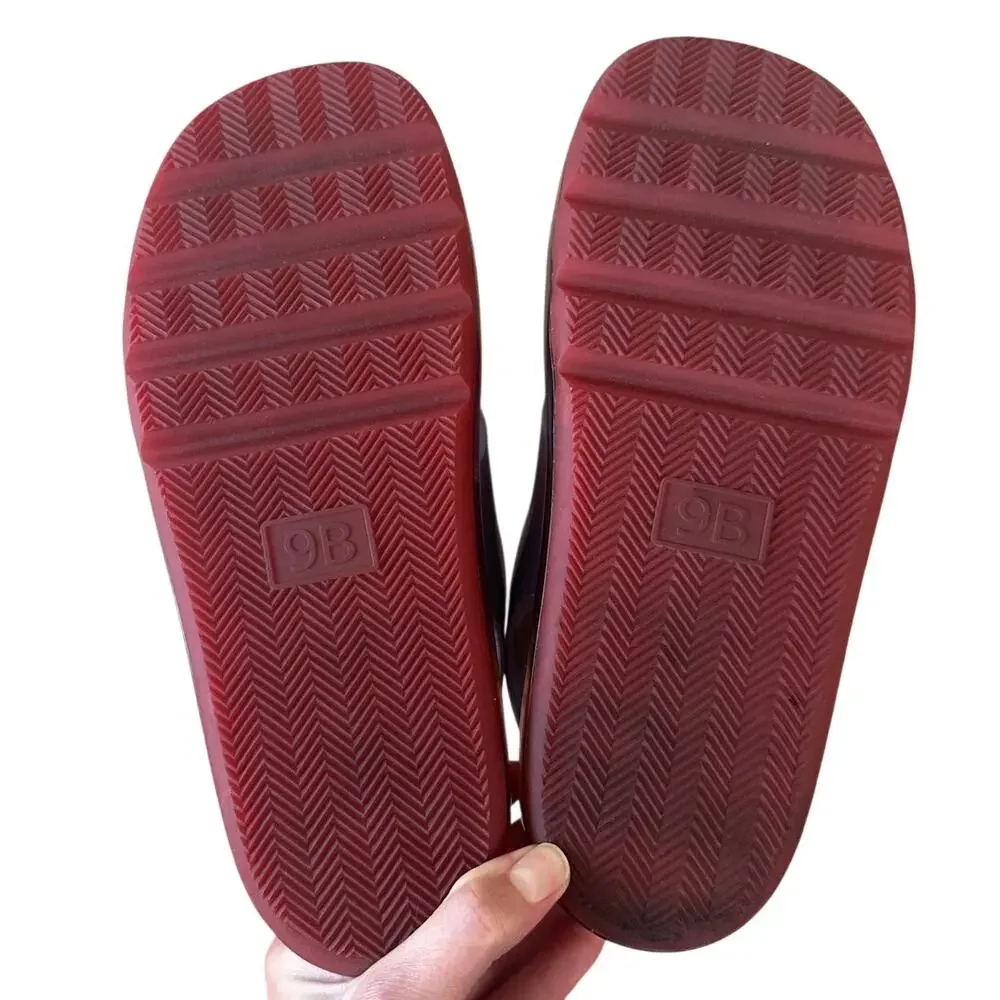 Tory Burch Bubble Jelly Slingback Sandals Dark Lotus Ruby 9